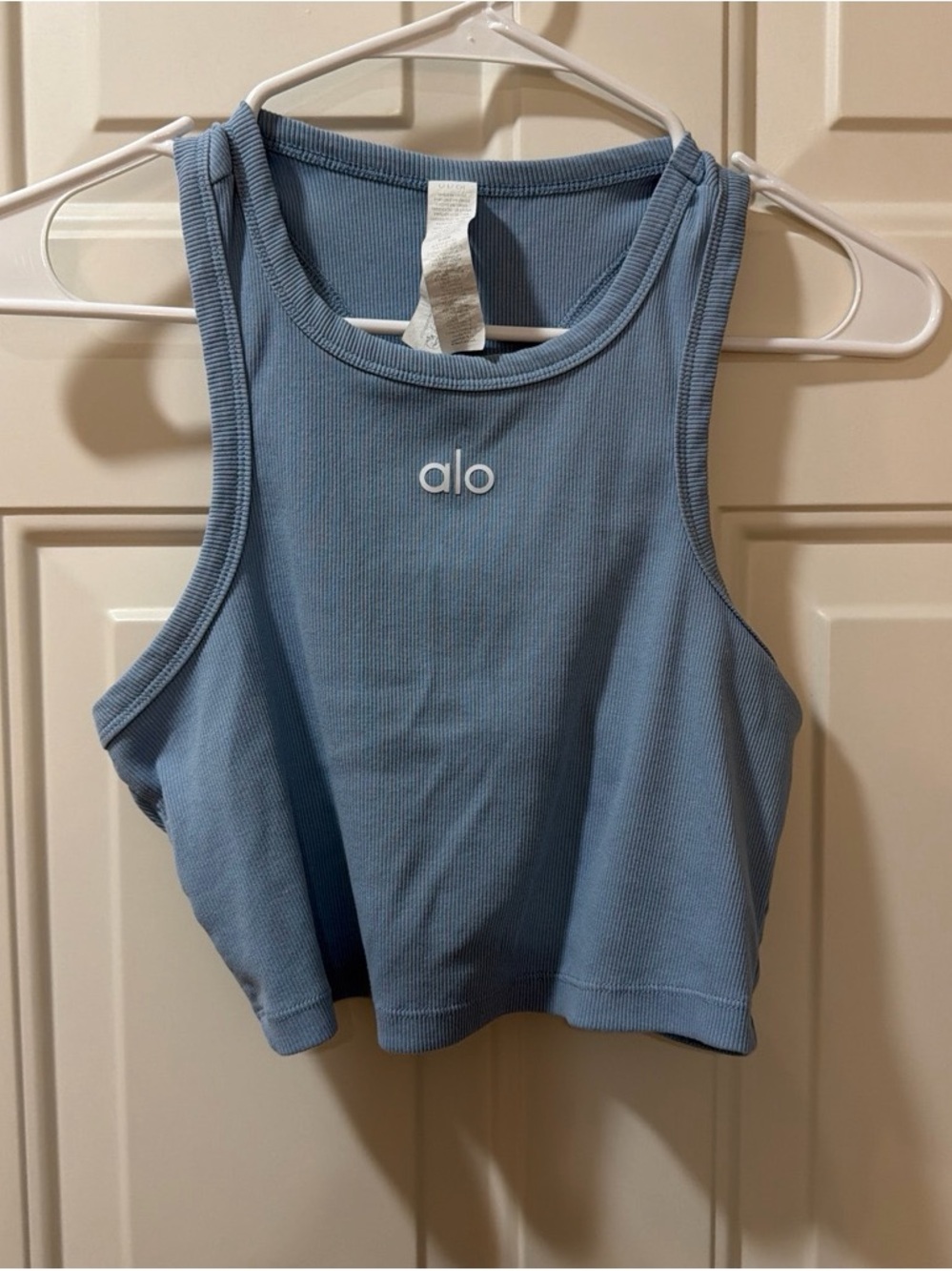 Alo Yoga blue crop top Size large